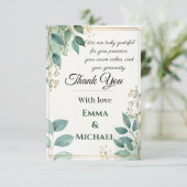 Elegant Wedding Thank You Card Bedankkaart (Staand voorkant)