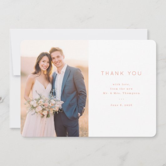 Elegant Wedding Thank You Card Bedankkaart (Voorkant)