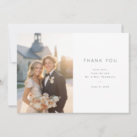 Elegant Wedding Thank You Card Bedankkaart (Voorkant)