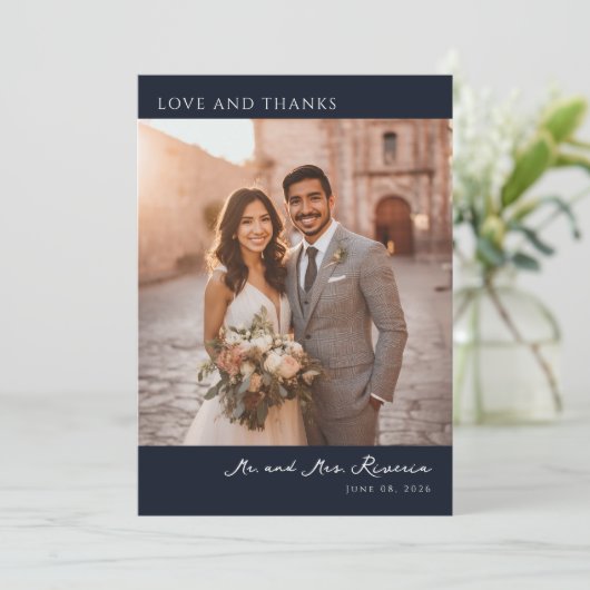 Elegant Wedding Thank You Card Bedankkaart (Staand voorkant)