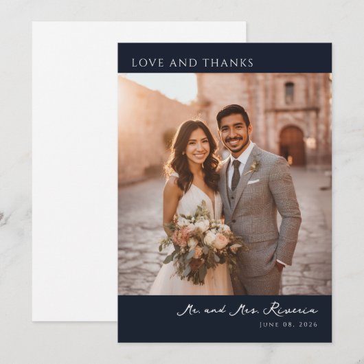 Elegant Wedding Thank You Card Bedankkaart (Voorkant / Achterkant)
