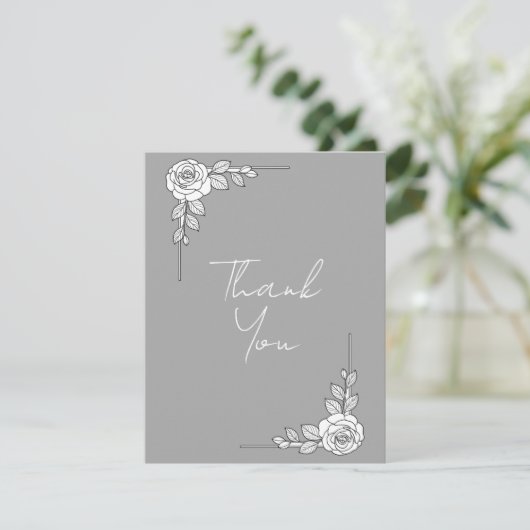 Elegant Wedding Thank You Card | Classic Script De Bedankkaart (Staand voorkant)