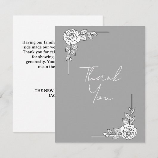 Elegant Wedding Thank You Card | Classic Script De Bedankkaart (Voorkant / Achterkant)
