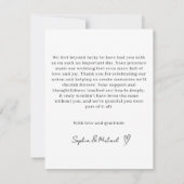 Elegant Wedding Thank You Card with Photo Collage Bedankkaart (Achterkant)
