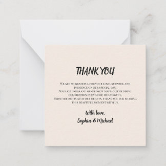 Elegant Wedding Thank You Notitiekaartje