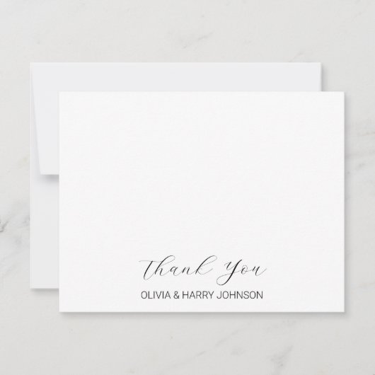 Elegant Wedding Thank You White Flat Note Card Notitiekaartje (Voorkant)