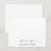 Elegant Wedding Thank You White Flat Note Card Notitiekaartje (Voorkant / Achterkant)