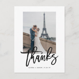 Elegant Wedding Thank You with Photo Briefkaart