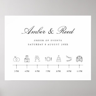 Elegant Wedding-tijdlijn Volgorde evenementteken Poster