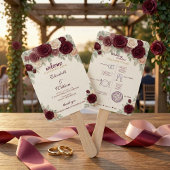 Elegant Wedding Timeline Program Hand Fan Handwaaier