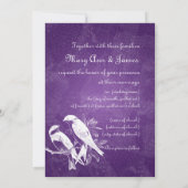 Elegant Wedding Tortelduifjes Paars Kaart (Achterkant)