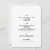 Elegant Wedding Uitnodiging | Gegevens op achterzi (Achterkant)