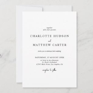 Elegant Wedding Uitnodiging   Gegevens op achterzi