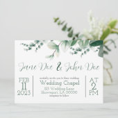 Elegant Wedding-uitnodiging Kaart (Staand voorkant)