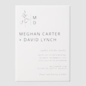 Elegant Wedding Vellum Uitnodigingen (Voorkant)