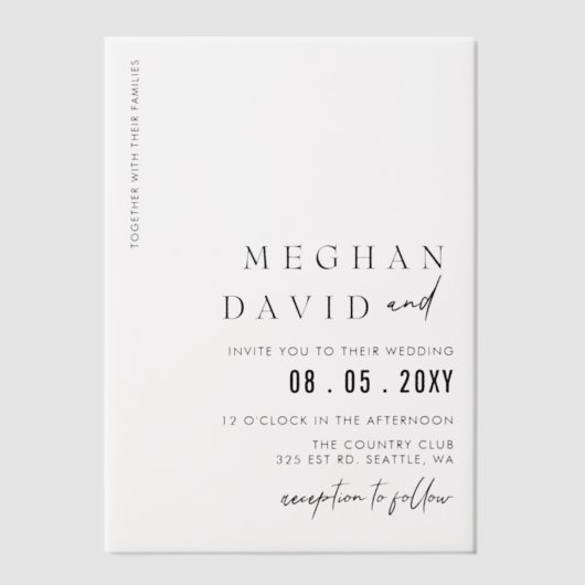 Elegant Wedding Vellum Uitnodigingen (Voorkant)
