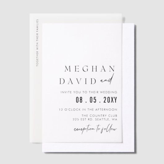 Elegant Wedding Vellum Uitnodigingen (Offset)