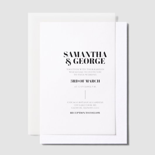 Elegant Wedding Vellum Uitnodigingen (Offset)