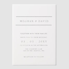 Elegant Wedding Vellum Uitnodigingen