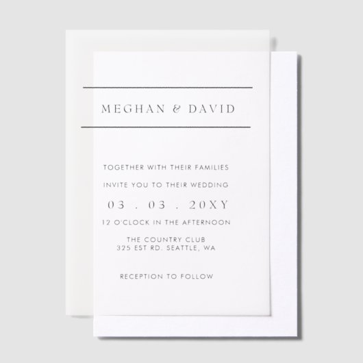 Elegant Wedding Vellum Uitnodigingen (Offset)