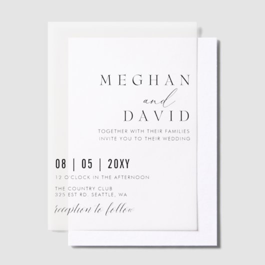 Elegant Wedding Vellum Uitnodigingen (Offset)