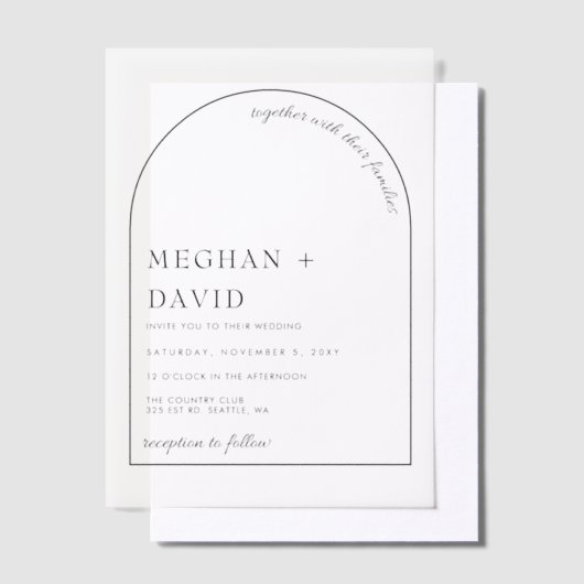 Elegant Wedding Vellum Uitnodigingen (Offset)