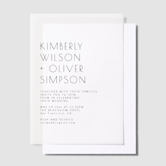 Elegant Wedding Vellum Uitnodigingen (Offset)