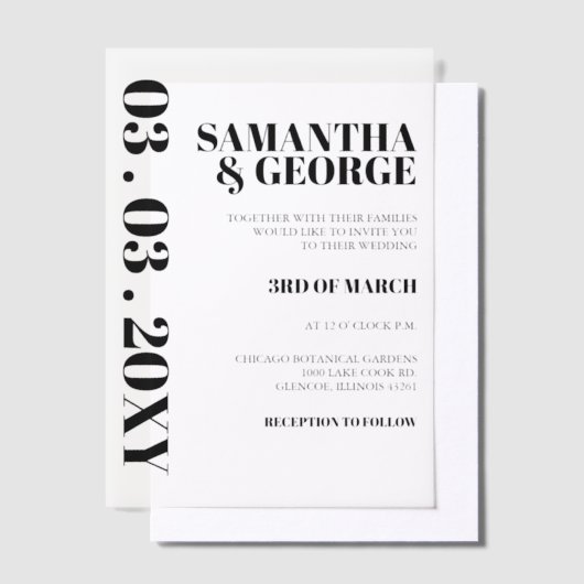 Elegant Wedding Vellum Uitnodigingen (Offset)