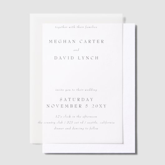 Elegant Wedding Vellum Uitnodigingen (Offset)