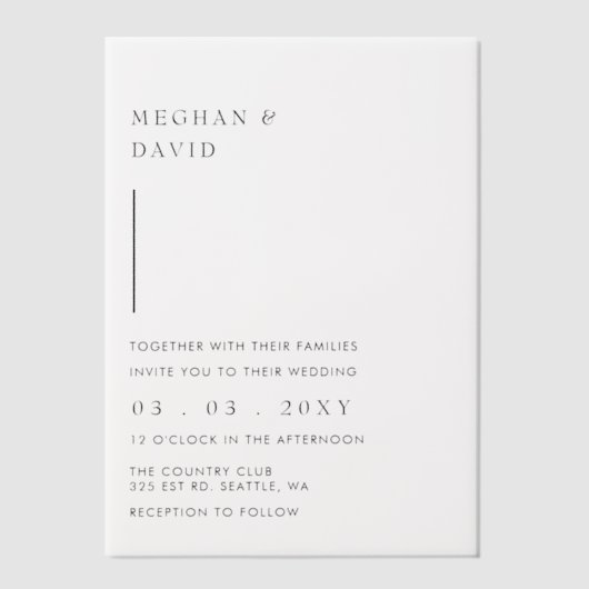 Elegant Wedding Vellum Uitnodigingen (Voorkant)