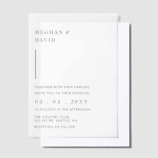 Elegant Wedding Vellum Uitnodigingen (Offset)