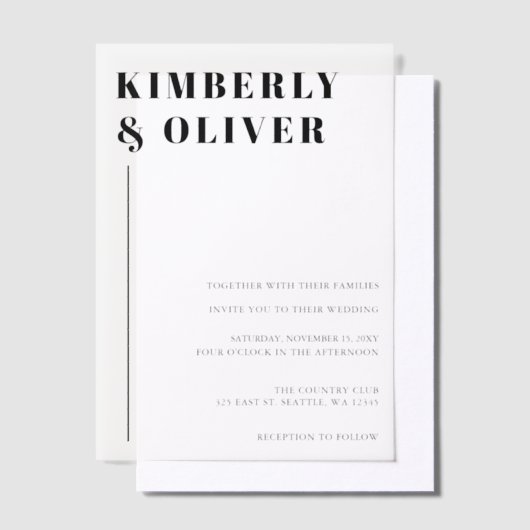 Elegant Wedding Vellum Uitnodigingen (Offset)