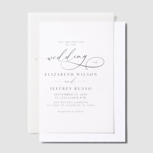 Elegant Wedding Vellum Uitnodigingen (Offset)