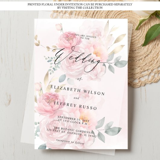 Elegant Wedding Vellum Uitnodigingen
