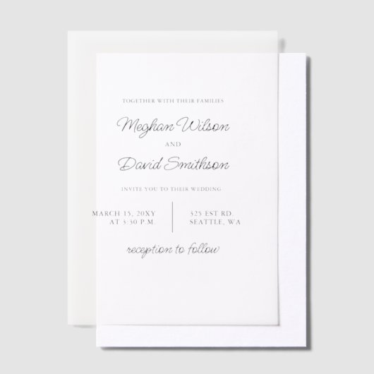 Elegant Wedding Vellum Uitnodigingen (Offset)