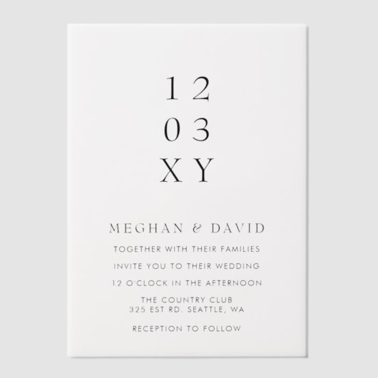 Elegant Wedding Vellum Uitnodigingen (Voorkant)