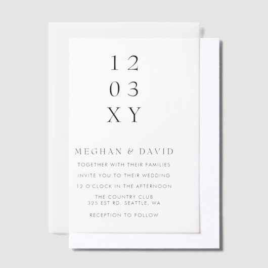 Elegant Wedding Vellum Uitnodigingen (Offset)