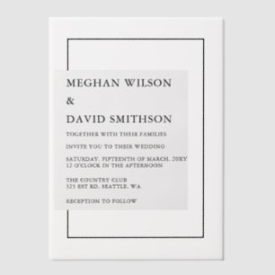 Elegant Wedding Vellum Uitnodigingen
