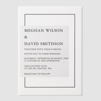 Elegant Wedding Vellum Uitnodigingen