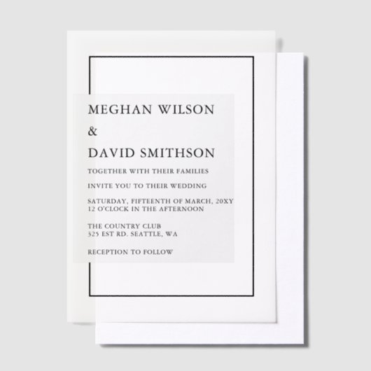 Elegant Wedding Vellum Uitnodigingen (Offset)
