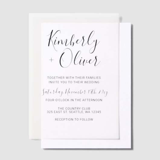 Elegant Wedding Vellum Uitnodigingen (Offset)