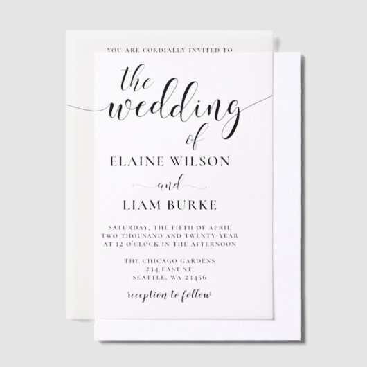 Elegant Wedding Vellum Uitnodigingen (Offset)