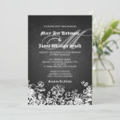 Elegant Wedding Victoriaans Vlaams Zwart Kaart (Staand voorkant)