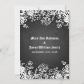 Elegant Wedding Victoriaans Vlaams Zwart Kaart (Achterkant)