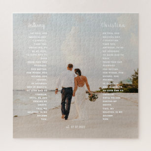 Elegant Wedding Vow Art Gift Legpuzzel