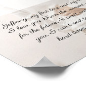 Elegant Wedding Vow Art Jubileum Couples Foto Poster (Hoek)