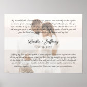 Elegant Wedding Vow Art Jubileum Couples Foto Poster (Voorkant)