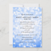Elegant Wedding Vow Renewal Blue Glitter Lights Kaart (Voorkant)