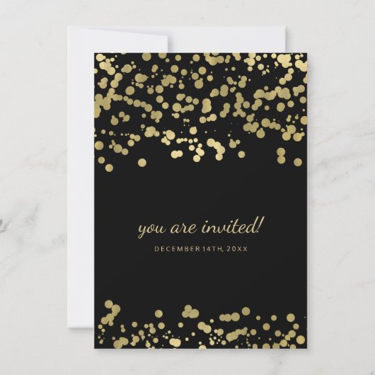 Elegant Wedding Vow Renewal Gold Foil Confetti Kaart (Achterkant)