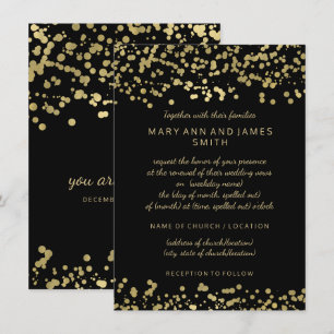 Elegant Wedding Vow Renewal Gold Foil Confetti Kaart